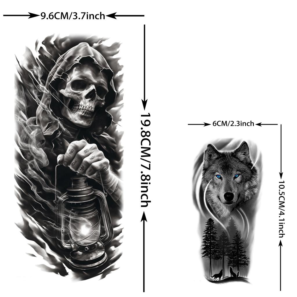 74 Fogli Tatuaggi Temporanei Leone Tigre Lupo Per Uomini Donne Zeus Gesù Tatuaggi Impermeabili Realistici Adesivo Tatuaggio Finto Lunga Durata