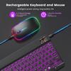 RGB Backlit Bluetooth Keyboard Mini Keyboard Gaming Keyboard Rechargeable Keyboard Portable Keyboard For IOS Android Windows