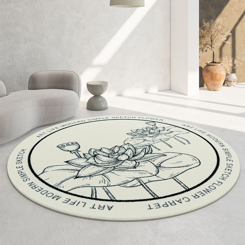 Soft Round Imitation Cashmere Carpets Modern Decoration Living Room Sofas Rugs Simple Home Bedroom Carpet Large Area Lounge Rug