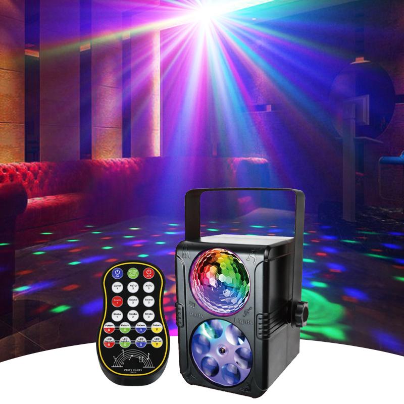 LED Laser Projection Stage Lighting RGBW DJ Disco MIni Party Lights Remote Control for Christmas Wedding Home Club Decoration