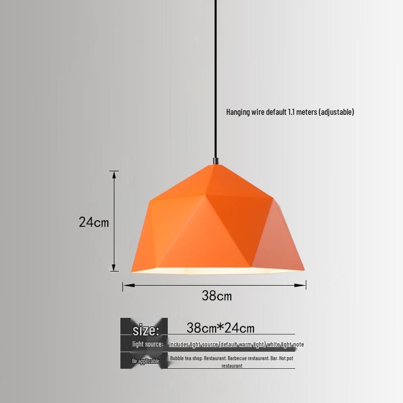 Orange Nordic Industrial Pendant Light for Restaurants & Bars