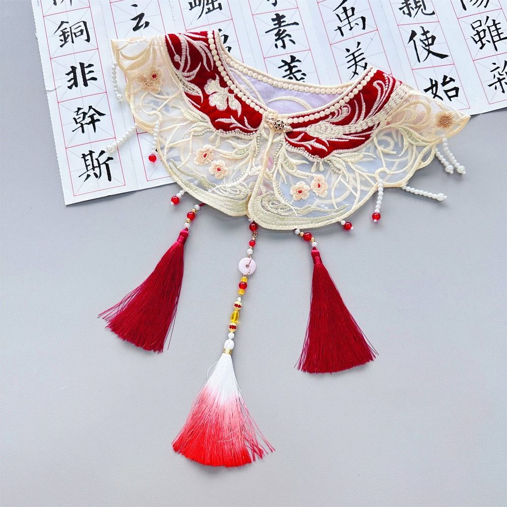 Embroidery Design Hanfu Collar Chinese Style Horse-face Skirt Yunjian Collar Chinese Traditional
