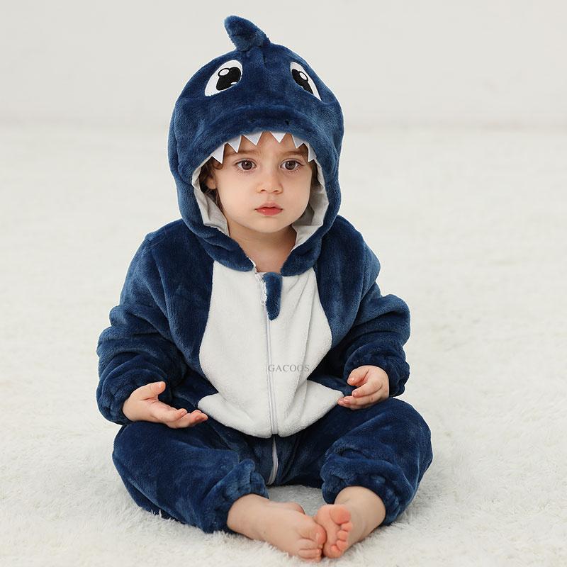0 1 2 3 4 Years Kigurumi Pajamas for Toddler Baby Clothes Children Outfits Infant Dinosaur Unicorn Cat Monkey Cosplay Costumes