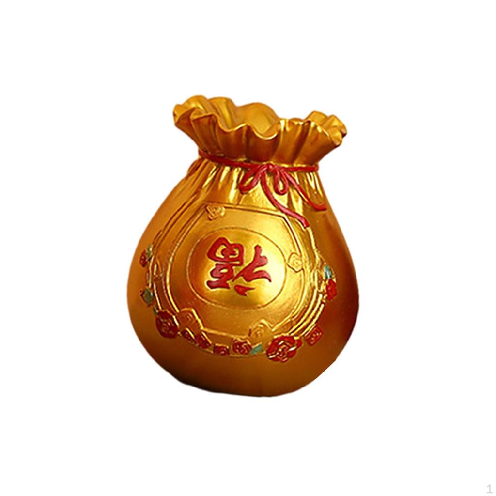 Feng Shui Geldbeutel Figur Kunsthandwerk Ornament Blumenvase Harz Glücksstatue Pflanztopf für