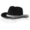 Rhinestone Tassels Cowboy Hat for Women Teens Breathable Wide Brim Beach Hat Music Festival Hat Bachelorette Party Cap