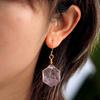 Luxury New High Quality Natural Stone Amethyst Blue Gold Hexagonal Pendant Earrings Earrings European and American Popular Crystal Jewelry Jewelry