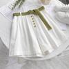 Fashion Buttons Loose Wide Leg Shorts for Women Summer New Thin Slim High Waist  Casual Shorts Woman A-line Solid Elegant Lady Shorts 24281