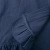 Women Lace Button Turn Down Collar Middle Sleeve Color T-Shirt Top Blouse