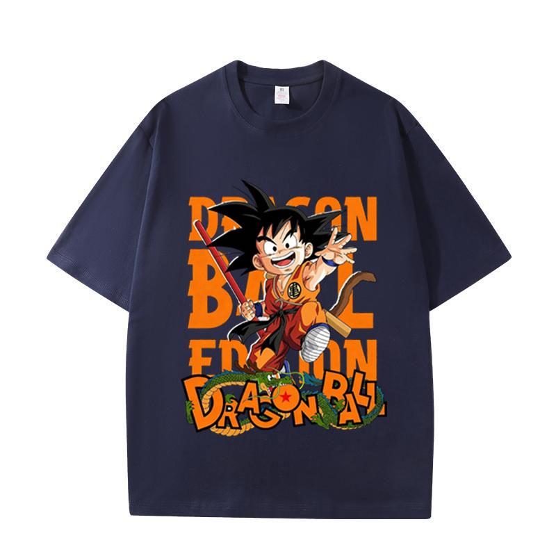 Dragon Ball Short Sleeved T-shirt Loose Cotton Casual Top Cartoon Anime Dragon Ball Printed Summer Short Sleeved Top