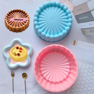 Große Sonnenblumen-Silikon-Kuchenform Runde Schokoladen-Gelee-Form DIY Dessert-Pudding-Backblech Geburtstagsgeschenk Backzubehör