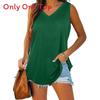 Cotton Sleeveless V Neck Tshirt For Women With Spliced Design Casual Spring