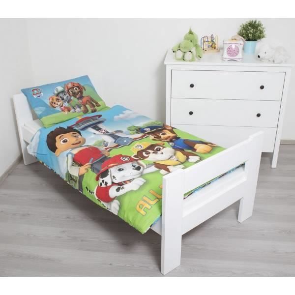 Parure de lit - PAW PATROL - Housse de couette 140x200 cm - 1 taie 63x63 cm - 100% coton - Officielle