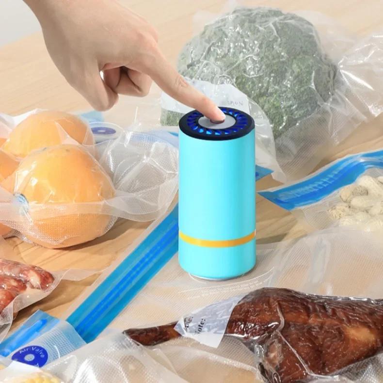 Electric Air Pump for Vacuum Bags Portable USB Mini Vacuum Sealer Rechargeable Food Vacuum Packaging Sealing Machine for Home