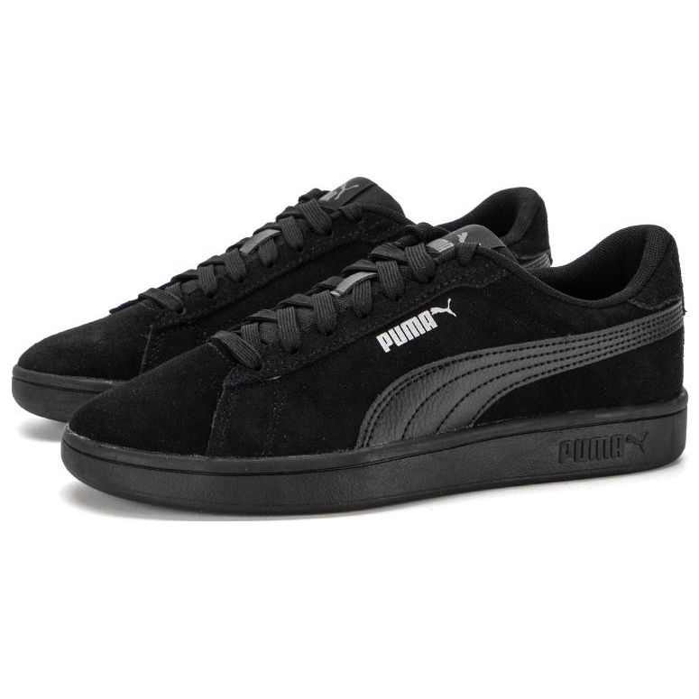 Puma Smash 3.0 Leather Low-Top Sneakers Unisex Sneakers Black Silver 390984-02