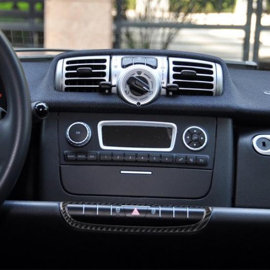 Black Center Warning Light Carbon Fiber Sticker For Benz Smart Fortwo 2011-2015