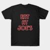 Camiseta Masculina Estampada Preta &Quot;Coma no Joe's&Quot; Camiseta de Algodão Estampa com Papel de Transferência Neon Sem Recorte
