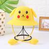 Children's Straw Hat Summer Sun Protection Sun Hat Cute Pikachu Ears Can Move Rabbit Hat Outdoor Tourist Attractions