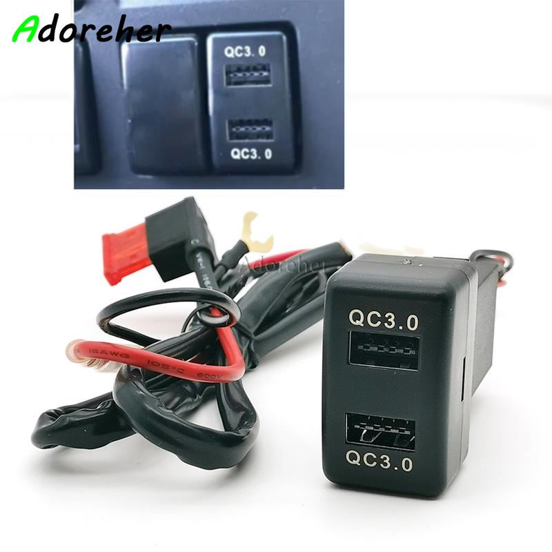 1PC Car Phone Charger USB QC3.0 Charger Dual Interface Socket Plug Used For Isuzu 700P KV100 KV600 Accessories
