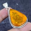 Baltic Amber Gemstone Handmade 925 Sterling Silver Jewelry Pendant 2.17" Q9G40