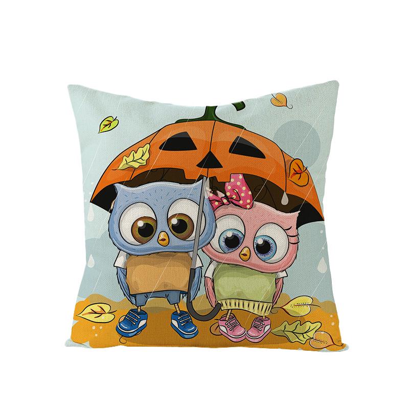 Neue Heimtextilien Halloween Polyester Kissenbezug Zuhause Kürbis Geist Feuer Kissen Lendenkissenbezug