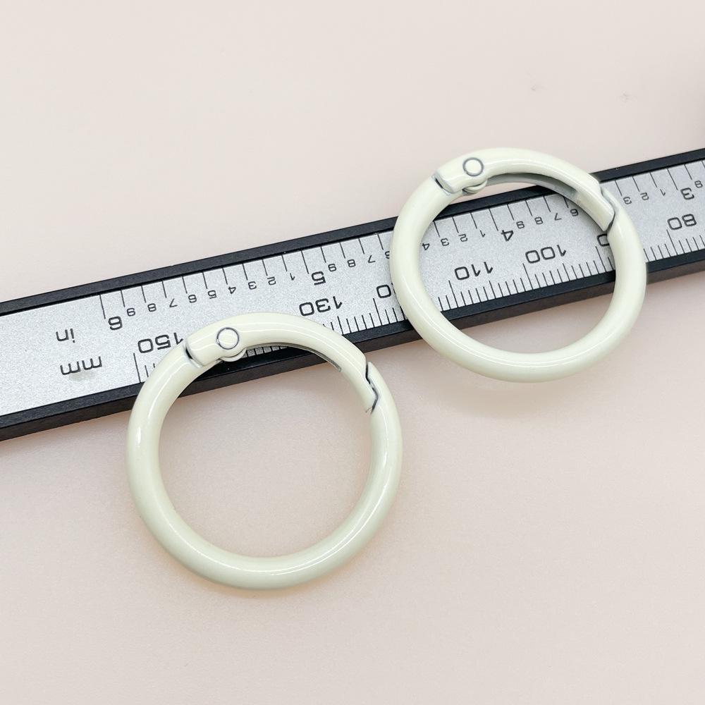 33mm Colorful Coil Spring Snap Buckle Luggage Bag Doll Keychain Ring Ornament