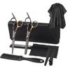 Schwarzgoldene professionelle Friseurscheren-Set: Friseurscheren zum Schneiden, Ausdünnen und Stylen von Ponyfrisuren.
