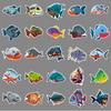 50 Piranha Personality Graffiti Ferocious Animal Decorative Water Cup Luggage Skateboard Guitar Stickers