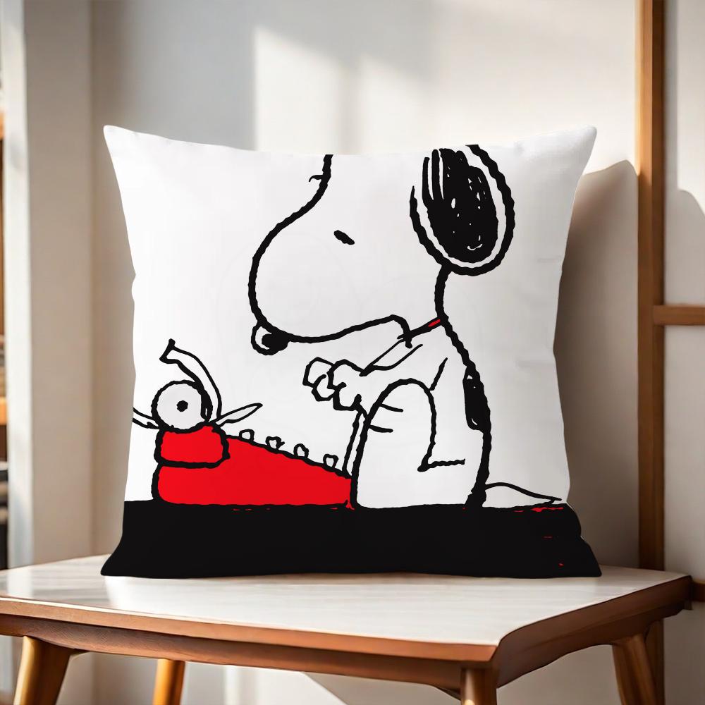 Cartoon S-Snoopy Hund Niedlicher Kissenbezug Kissen Sofa Druck Dekoration Zimmer Zuhause Büro Café Auto Nordische Schlichtheit