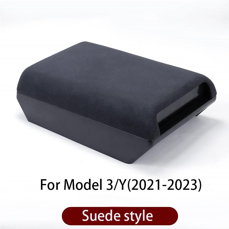 For Tesla Model Y Juniper 2026 Accessories Armrest Protector Box Cover Black Soft Suede Center Console Panel Pad Model 3/Y 2021