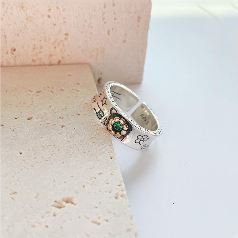 copper plated Ring for Women Girl Gift Flower Bow Love Combination Ins Niche Jewellery Dropship High Quality Durable Material