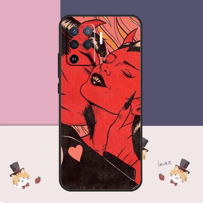 Aesthetic Devil Woman Bad Girl Case For Oppo A94 A74 A54 A18 A38 A58 A78 A98 A80 A60 A40 A96 A76 A16 A15 A17 A57 A77 A5 Pro