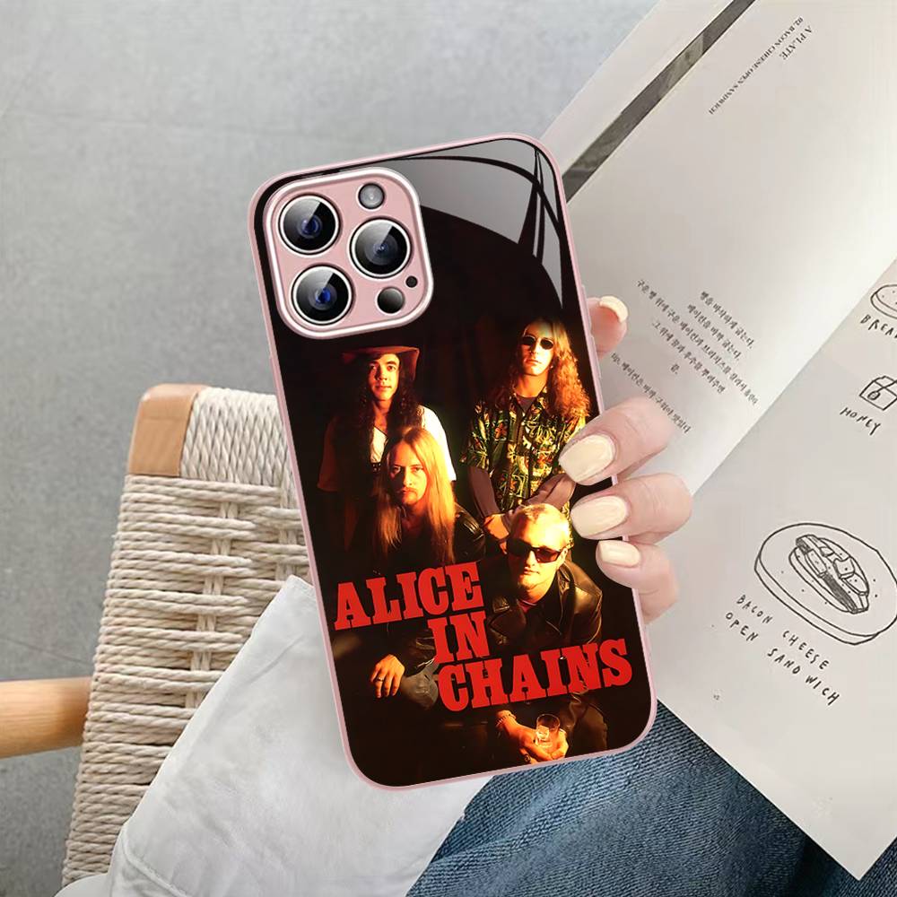 

Band A-Alice I-In C-Chains Tempered Glass For Iphone 14 13 12 11 Pro Mini XS MAX 14Plus X XS XR Fundas iphone 13