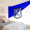 Blue And White Shield Millonarios Tapestry, Unique Design Tapestry, Wall Decor for Bedroom,Livingroom, Playroom,Heartwarming Fan Holiday Gifts