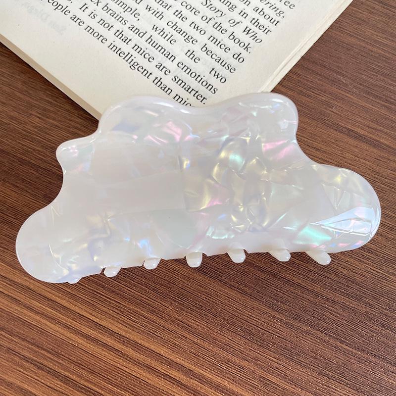 Iridescent Mermaid Claw Clip: Medium Acetate Hair Accessory for Women, Designed for Thin Hair