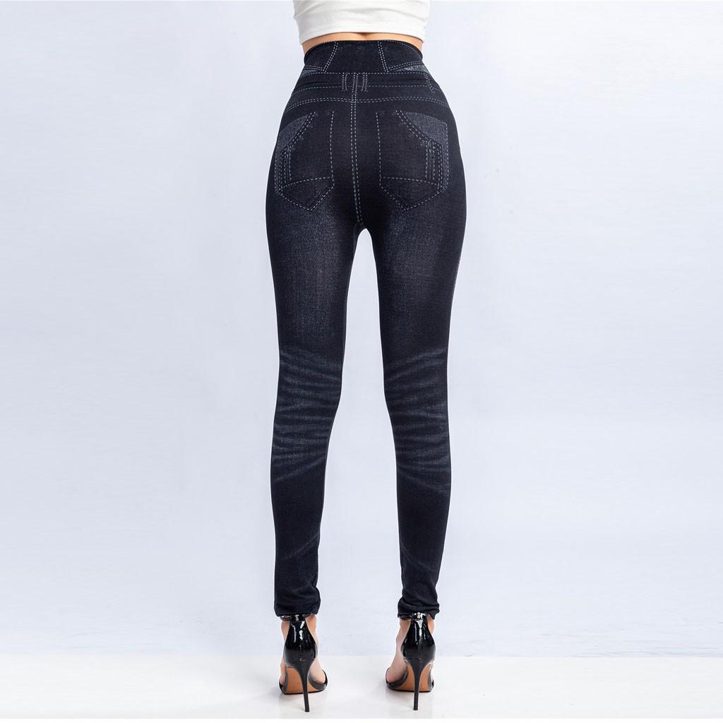 Womens Fashion Leggings Ladies Print Wet High Waist Trouser Pants