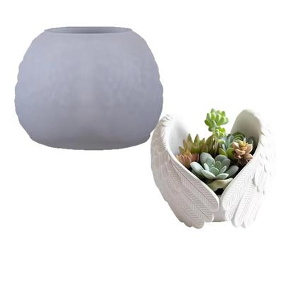 Scented Candle Cup Vase Silicone Mold Cup DIY Epoxy Angelwings Gypsum Handmade Mould