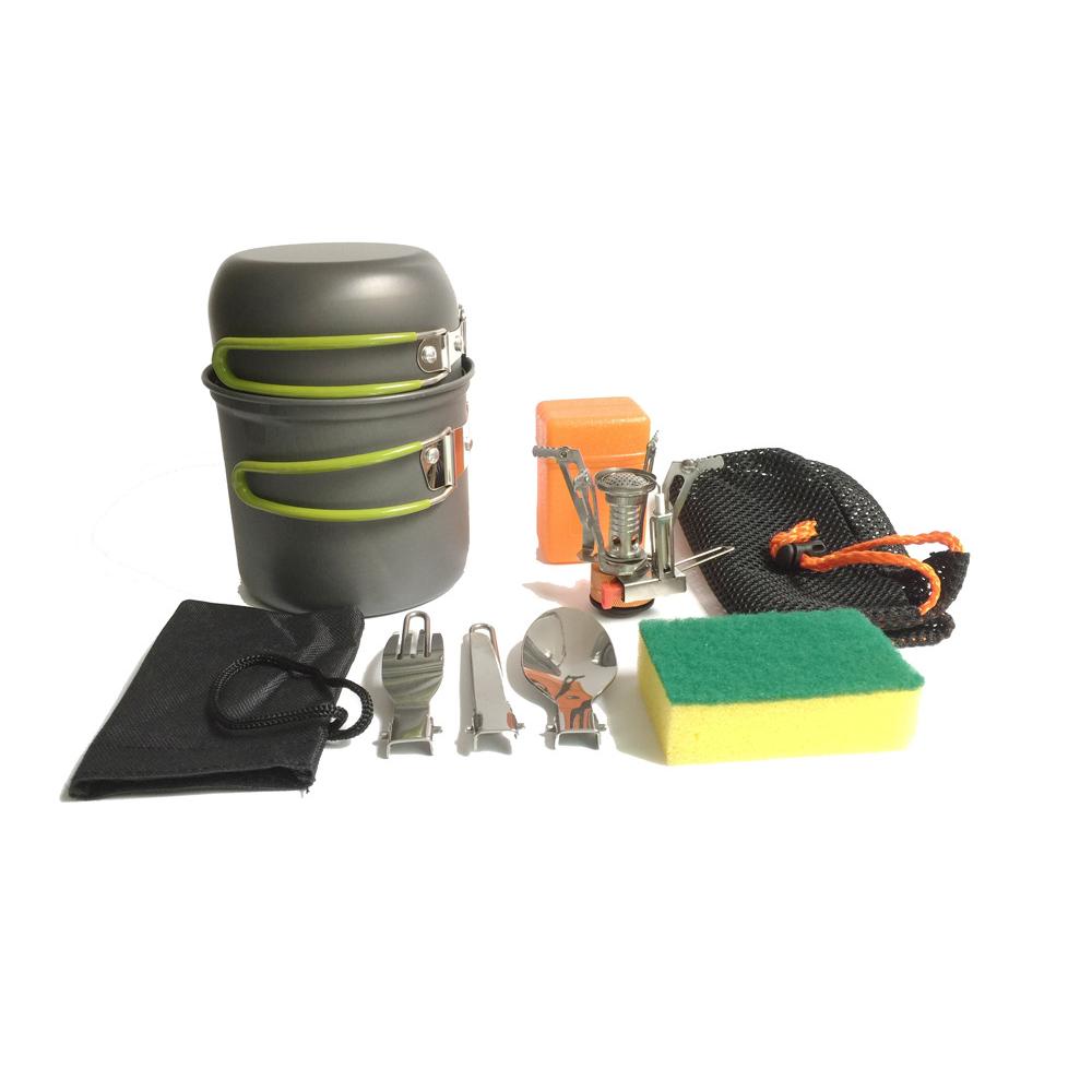 2-3 People Barbecue Cooking Set, Suitable for Outdoor Camping, Outdoor Walking, Portable Tableware, Pots and Pans Set, Cups and Spoons Set