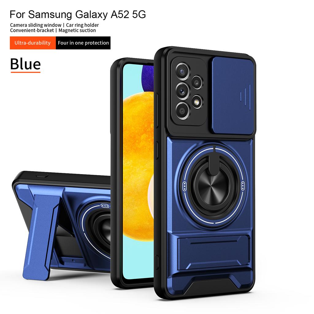 For Samsung A32 5G Case Galaxy A52 Cover A57 A52S Phone Case Magsafe Magnetic Fold Holder Military Armor Camera Protection Cover