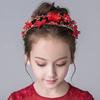 New Trendy Flower Hair Jewelry Gold Pearl Handmade Bridal Wedding Headband Rhinestone Hairband Women Hair Accessories Ornaments