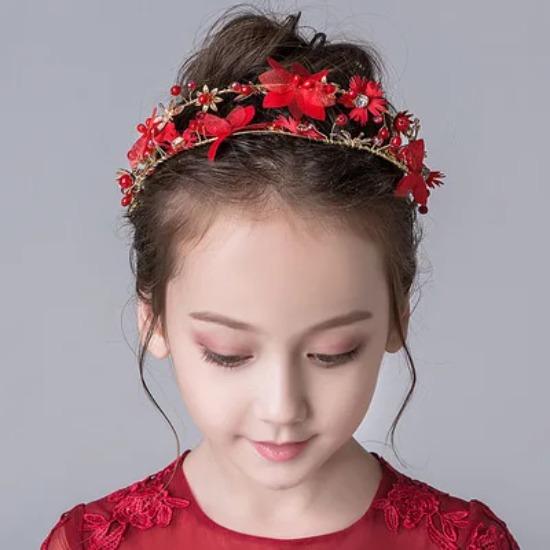 New Trendy Flower Hair Jewelry Gold Pearl Handmade Bridal Wedding Headband Rhinestone Hairband Women Hair Accessories Ornaments