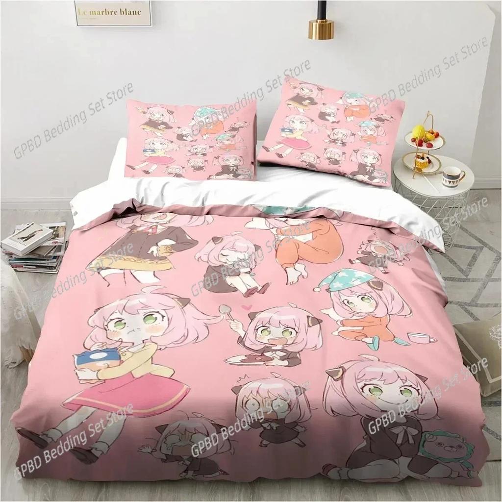 Comforter 3D Printing Spy Family Anya Anime Bedding Set 3D Printed Suitable For Bedroom Kids Home Textile