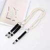 Women Elastic Suspenders Y-Back Braces Slim Skinny Pearl  Decoration Strap Chain For Wedding Suit Party Accessories