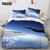 Boys Airplane Duvet Cover King Queen Polyester Aviation Aircraft Runway Bedding Set Sky Scenery Bedspread Cover with Pillowcase Gift