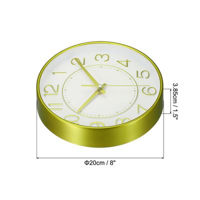 Uxcell 8 Inch Wall Clock Battery Operated Silent Non-Ticking Round Modern Wall Clock for Kitchen Office Bedroom Decor Featuring