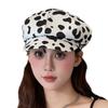 Polyester Leopard Print Octagonal Hat Y2K Peaked Cap Retro Painter Hat  Travel
