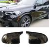Auto Car Rear View Side Mirror Cover Trim for BMW F25 X3 F26 X4 F15 X5 F16 X6 2014 2015-2018 Bright Black Carbon Fiber Style