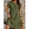 Women's Plus Size Casual Short Sleeve Printed Dress for Spring/Summer