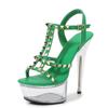 Fashion 15CM Ultra High Stiletto Waterfall Platform Transparent Crystal Sexy Model Show Shoes for Women Fashion Wedding Party