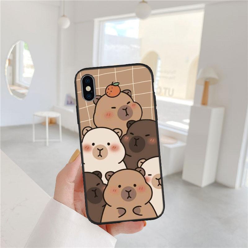 LO19 Cartoon Wasserschwein Softshell Handyhülle für Redmi Note 8 9 Pro Max 9S 9T 9C NFC 8T 8A 10A A4