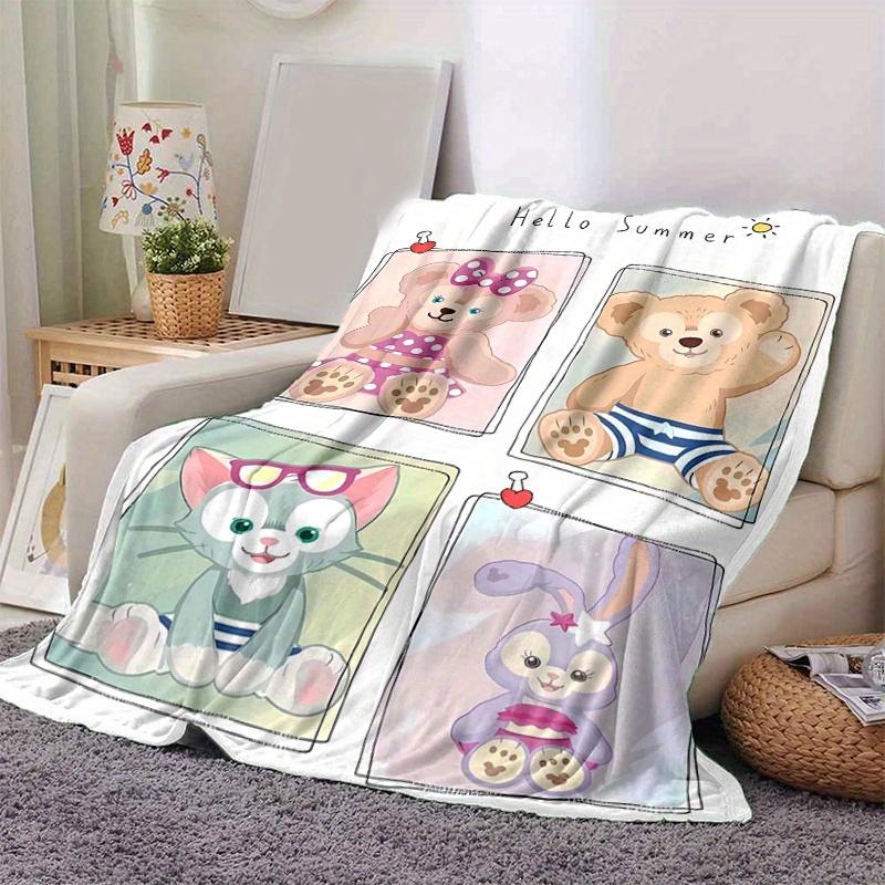 1pc, Duffy and Friends (1) Cozy Flannel Throw Blanket Perfect Gift for Bedroom, Living Room, Travel, Camping, Car